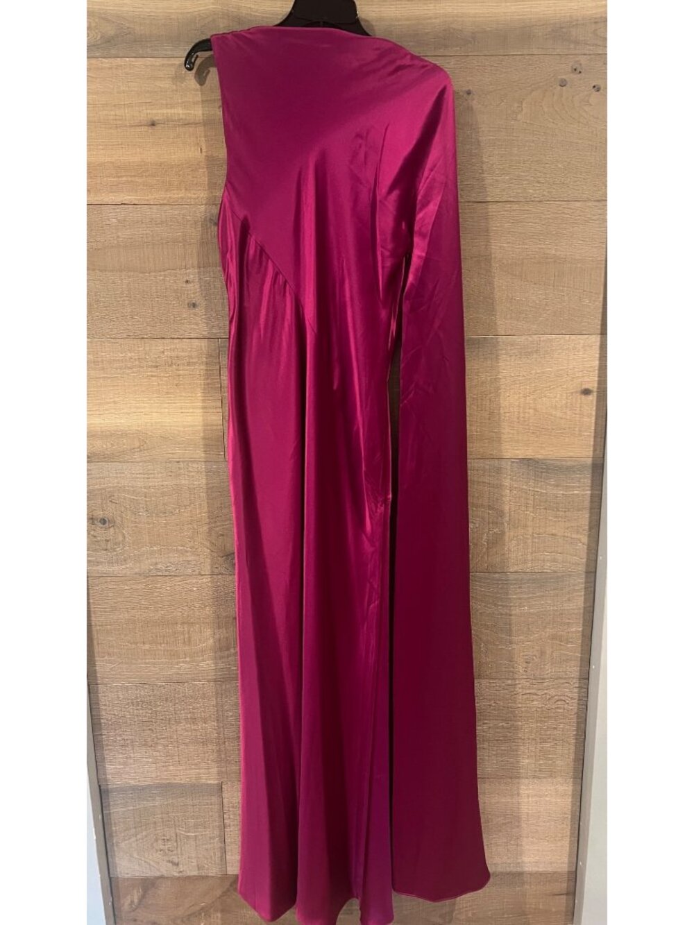 NWT Acler Ropley Drape Bias Cut fuchsia  Satin Maxi Cocktail Dress size US 10 - Picture 7 of 14